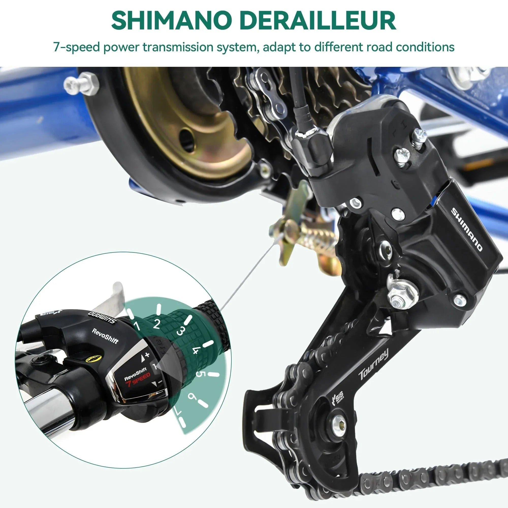 26 Tricycle Adulte 3 Roues 7 Vitesses