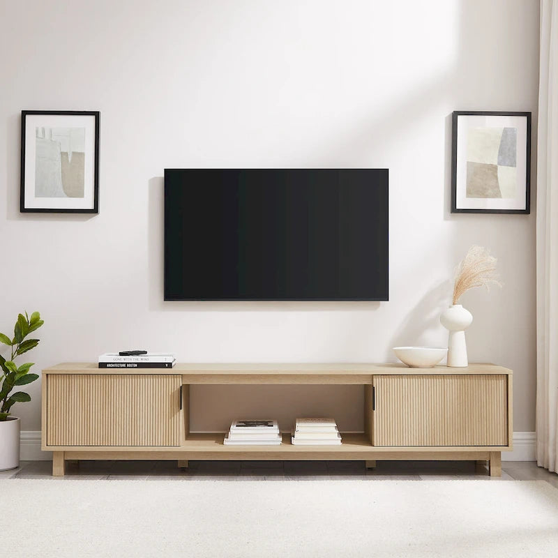  Modern 70-inch Fluted-Door TV Stand