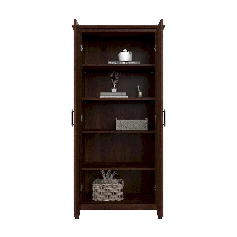 Armoire de rangement haute avec portes et étagères