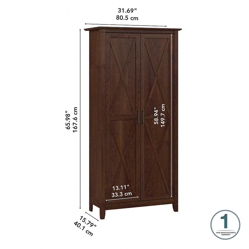 Armoire de rangement haute avec portes et étagères