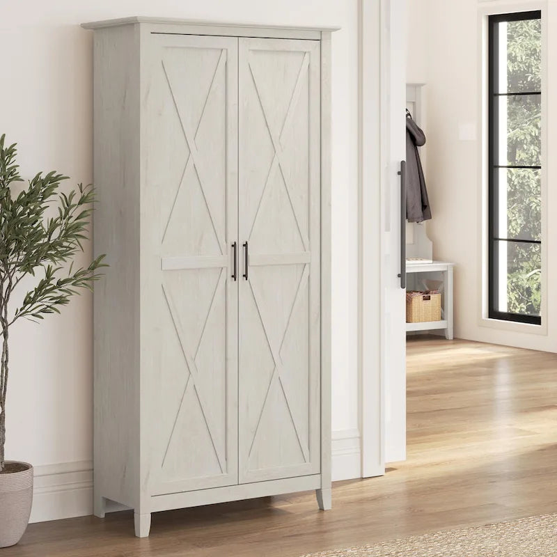 Armoire de rangement haute avec portes et étagères