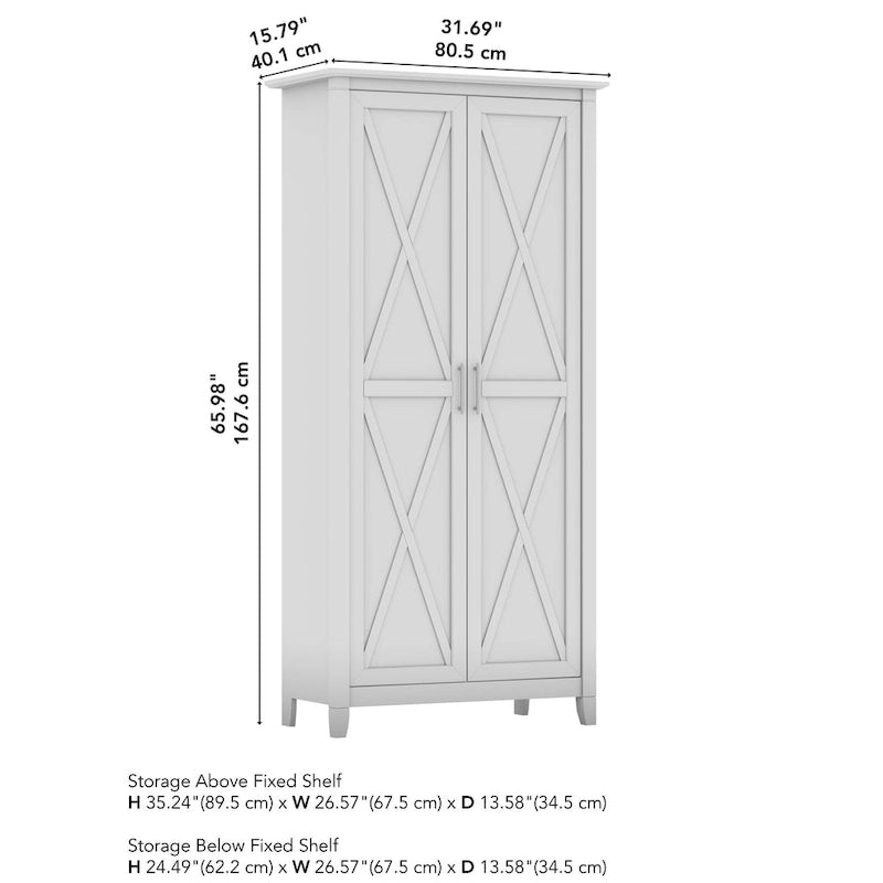 Armoire de rangement haute avec portes et étagères