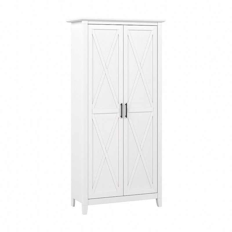 Armoire de rangement haute avec portes et étagères