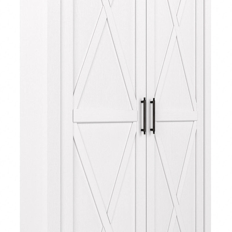 Armoire de rangement haute avec portes et étagères