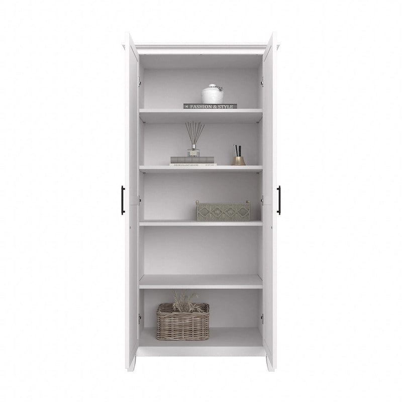 Armoire de rangement haute avec portes et étagères
