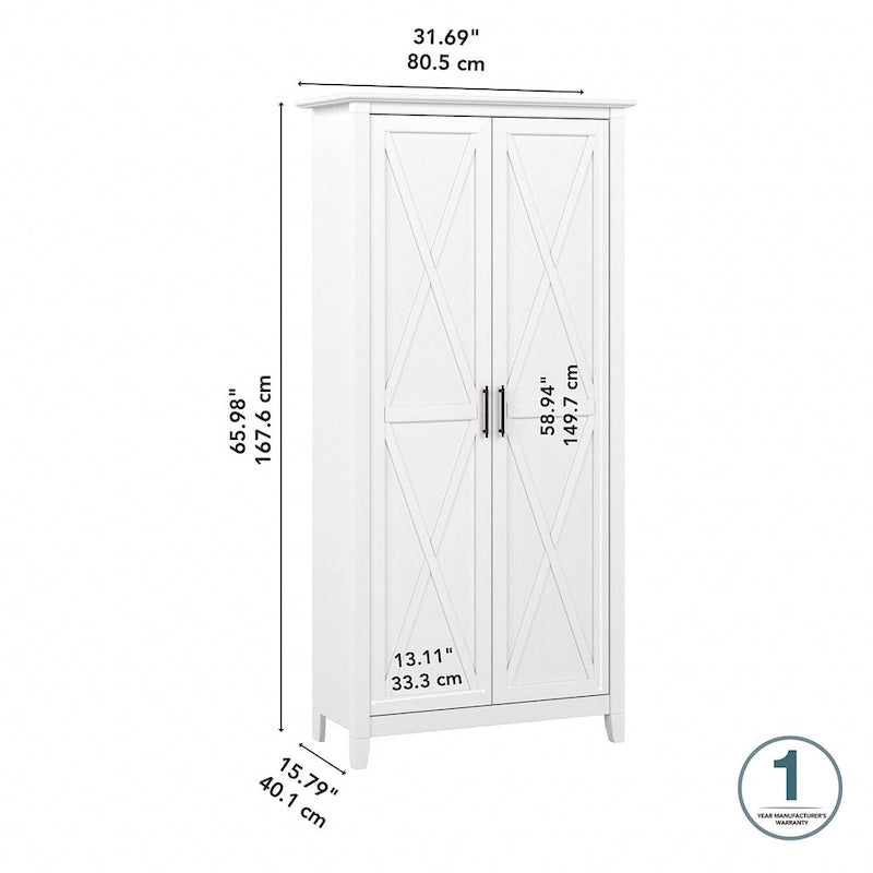 Armoire de rangement haute avec portes et étagères