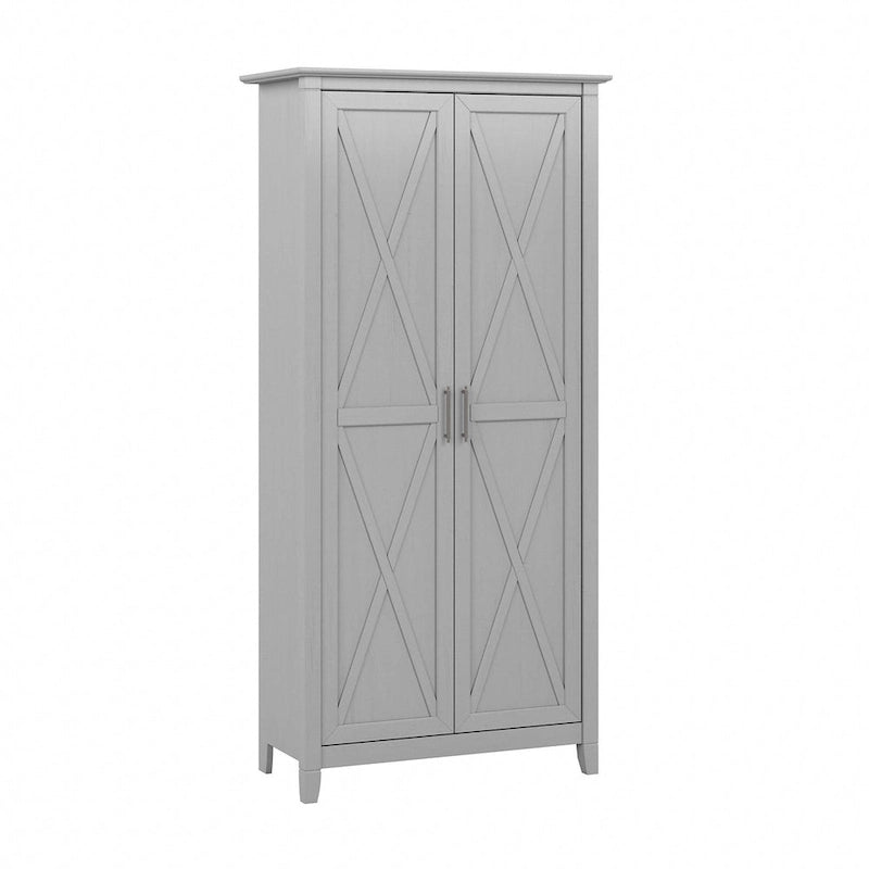 Armoire de rangement haute avec portes et étagères