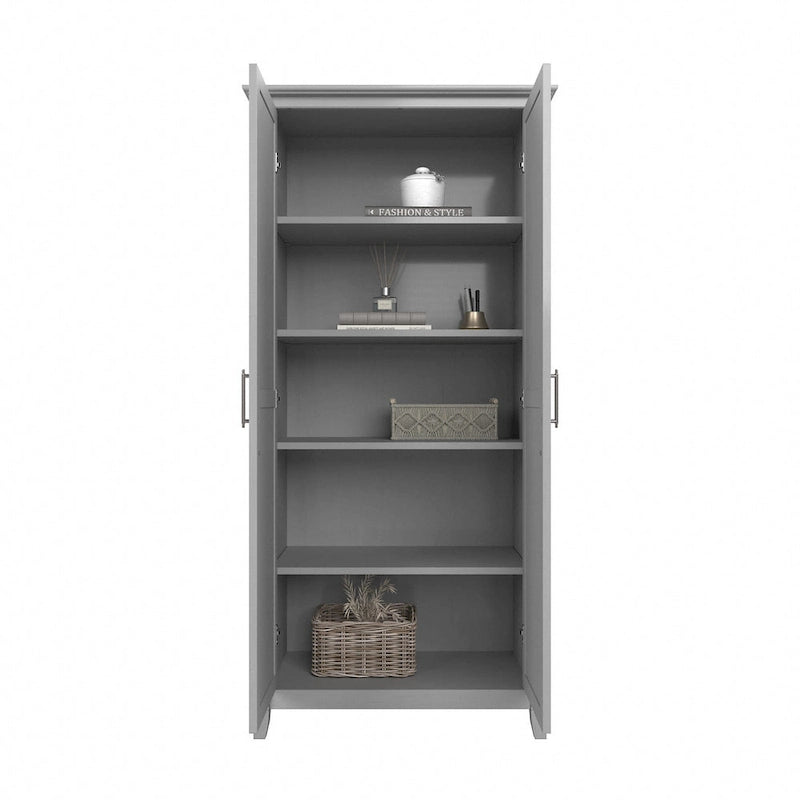 Armoire de rangement haute avec portes et étagères