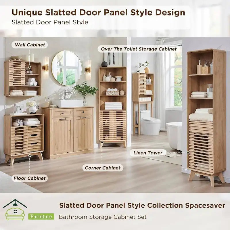 Armoire de rangement à persiennes au-dessus des toilettes, Meuble de rangement pour salle de bain
