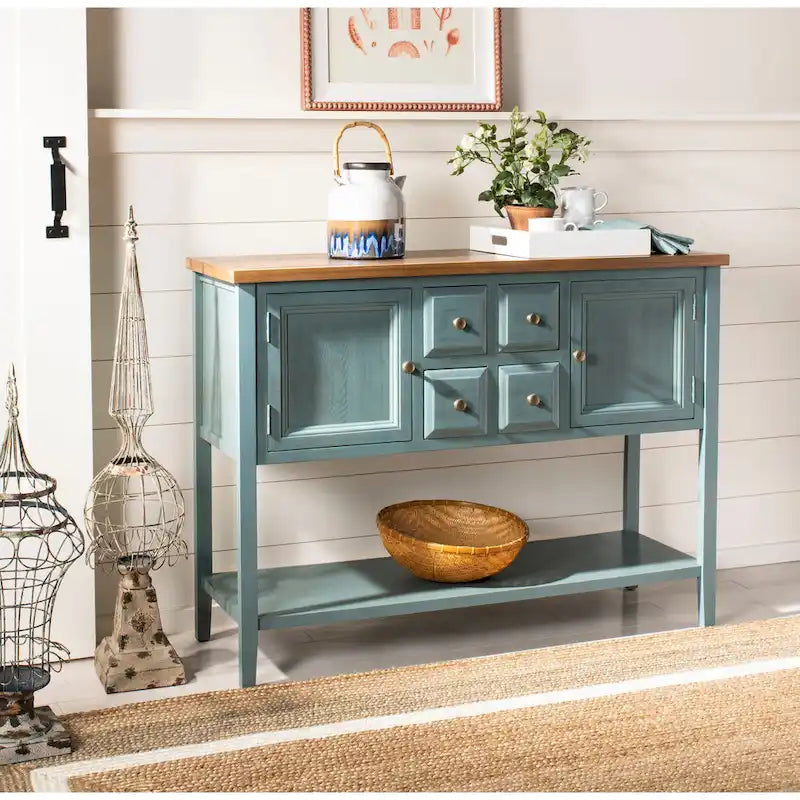Buffet de rangement au fini chêne - 45.7 x 15 x 34 - 17Lx48Px22H