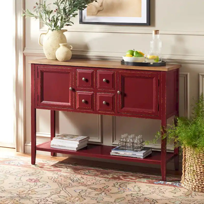 Buffet de rangement au fini chêne - 45.7 x 15 x 34 - 17Lx48Px22H