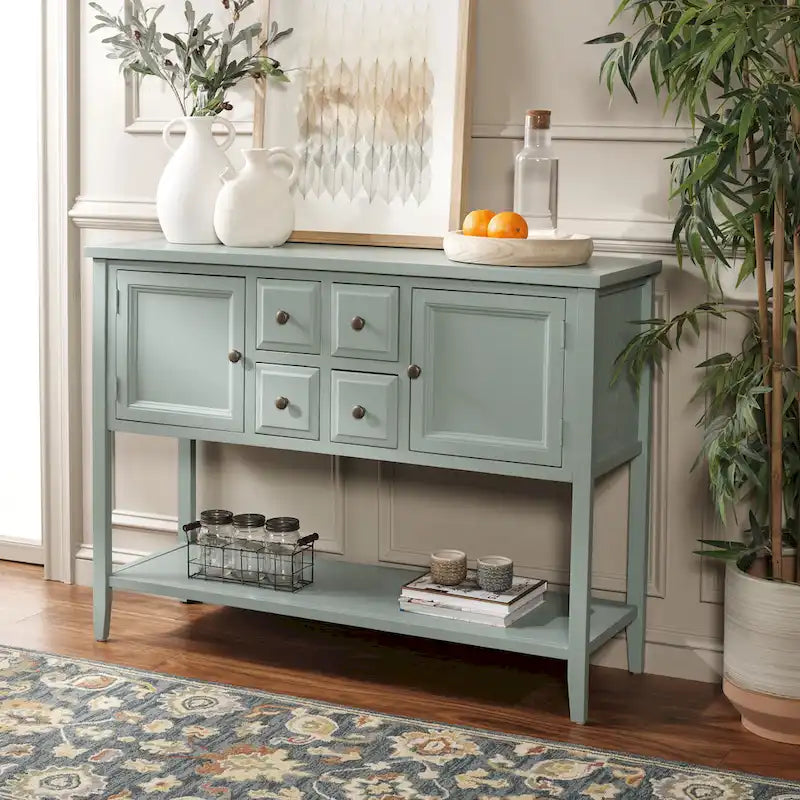 Buffet de rangement au fini chêne - 45.7 x 15 x 34 - 17Lx48Px22H