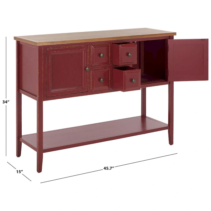 Buffet de rangement au fini chêne - 45.7 x 15 x 34 - 17Lx48Px22H