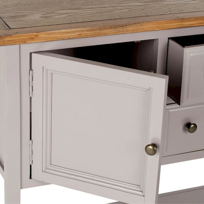 Buffet de rangement au fini chêne - 45.7 x 15 x 34 - 17Lx48Px22H