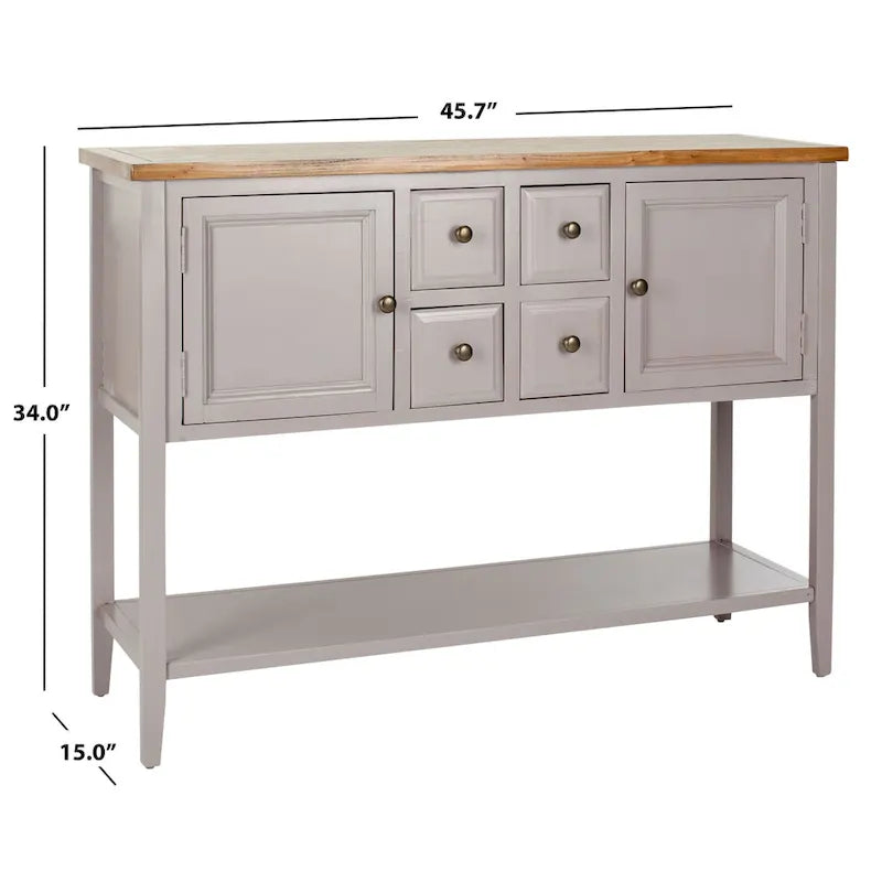 Buffet de rangement au fini chêne - 45.7 x 15 x 34 - 17Lx48Px22H