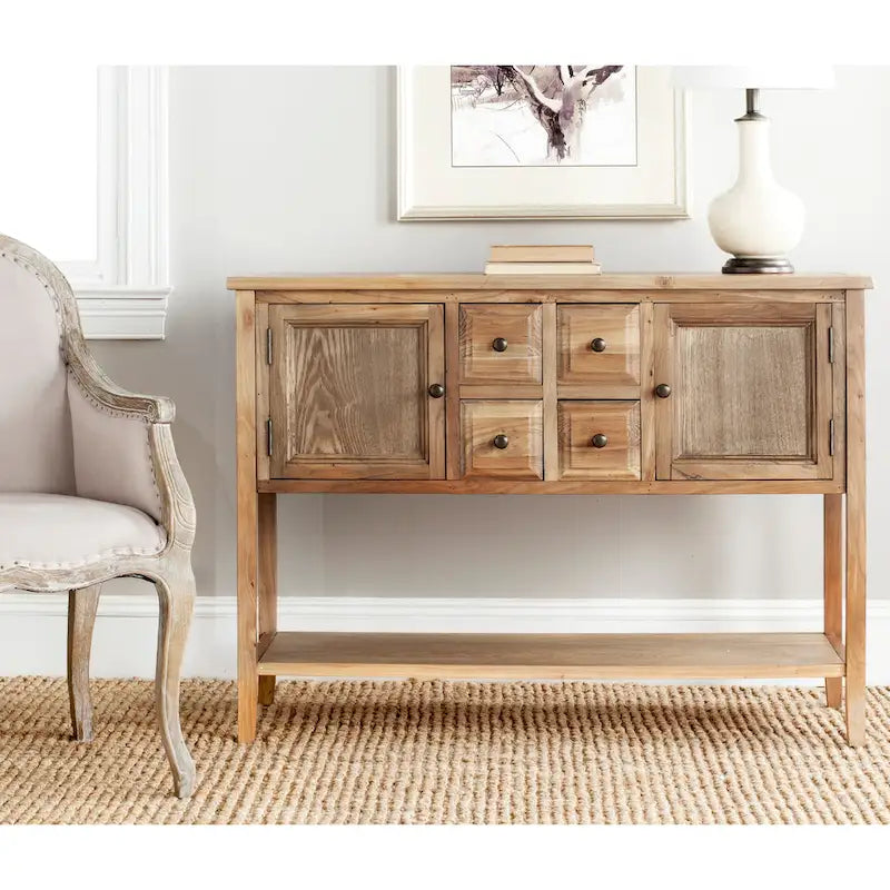 Buffet de rangement au fini chêne - 45.7 x 15 x 34 - 17Lx48Px22H