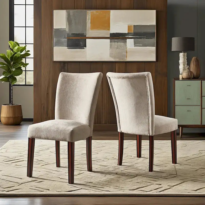 Chaises de salle à manger Parsons en chenille (lot de 2)