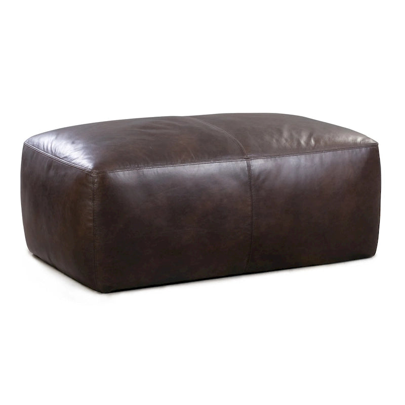 Pouf ottoman en cuir pleine fleur italien