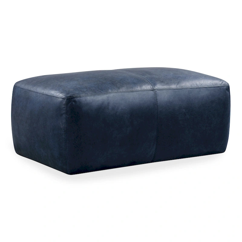 Pouf ottoman en cuir pleine fleur italien