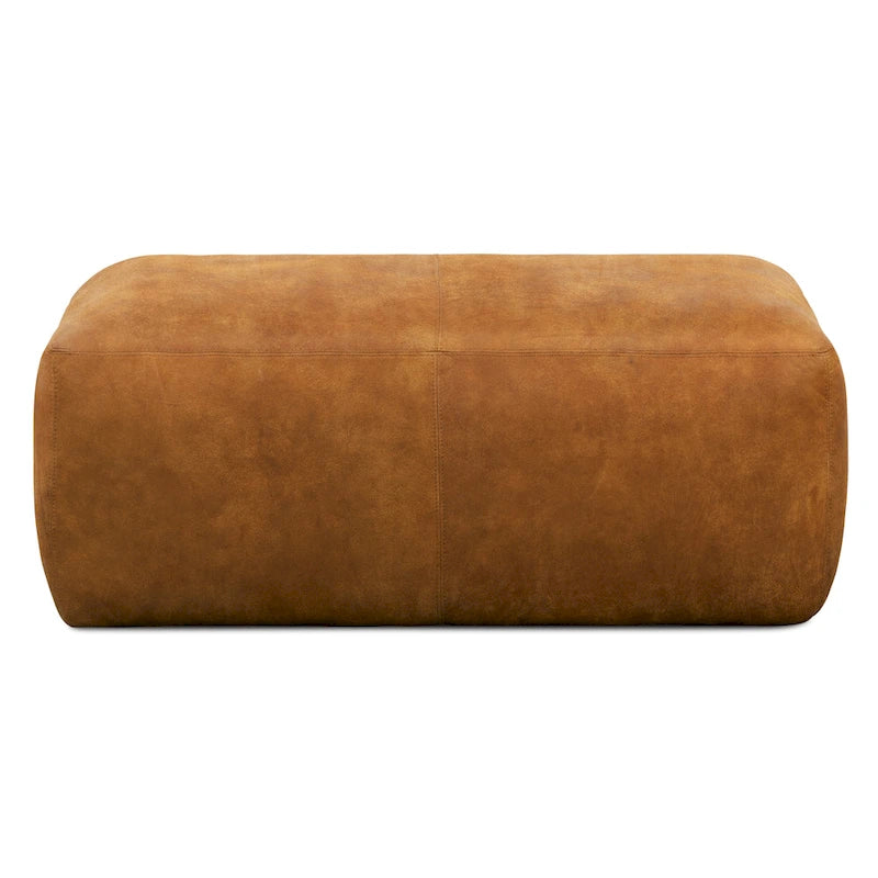 Pouf ottoman en cuir pleine fleur italien