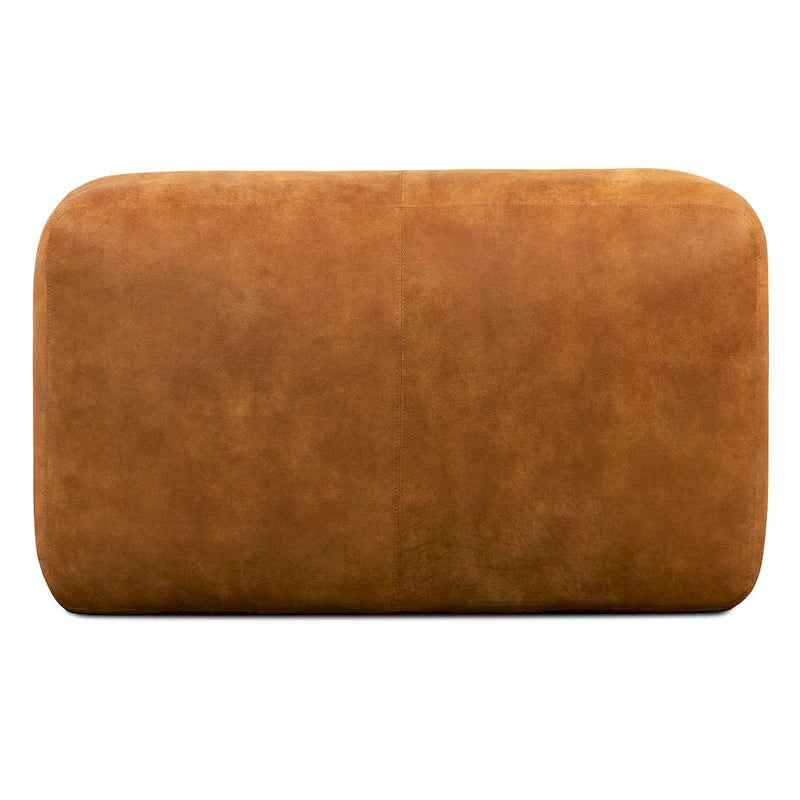 Pouf ottoman en cuir pleine fleur italien