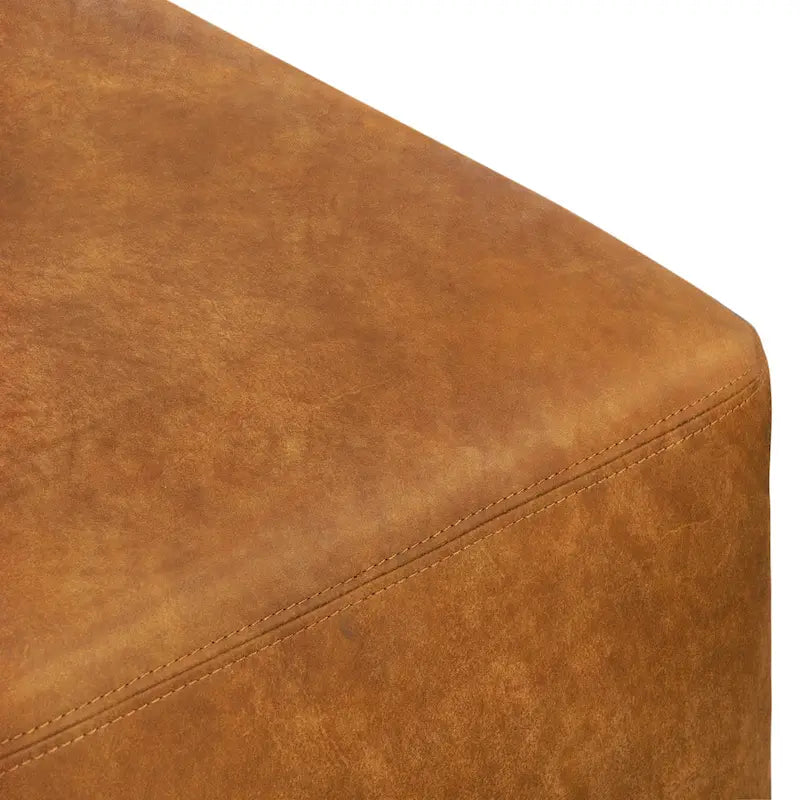 Pouf ottoman en cuir pleine fleur italien