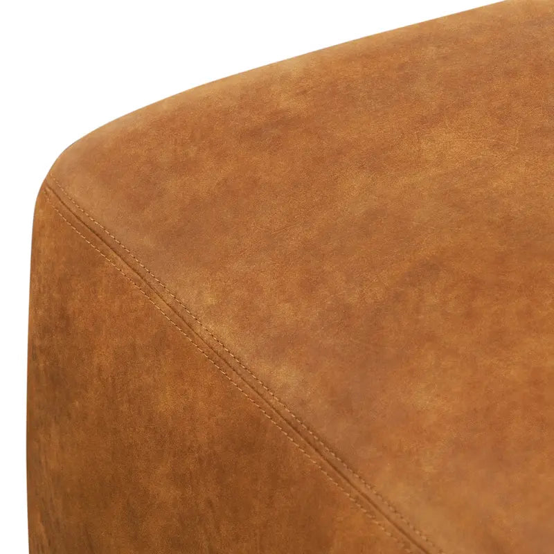 Pouf ottoman en cuir pleine fleur italien