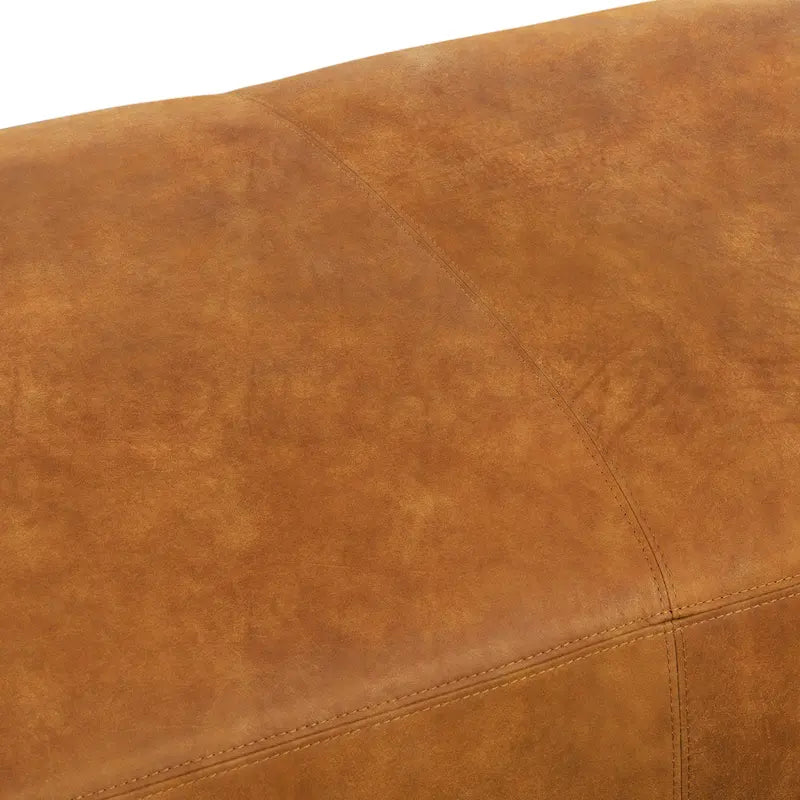 Pouf ottoman en cuir pleine fleur italien