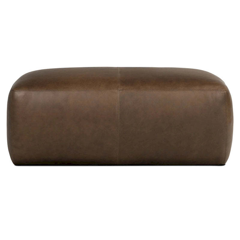 Pouf ottoman en cuir pleine fleur italien