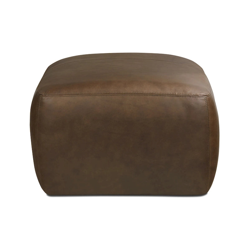 Pouf ottoman en cuir pleine fleur italien