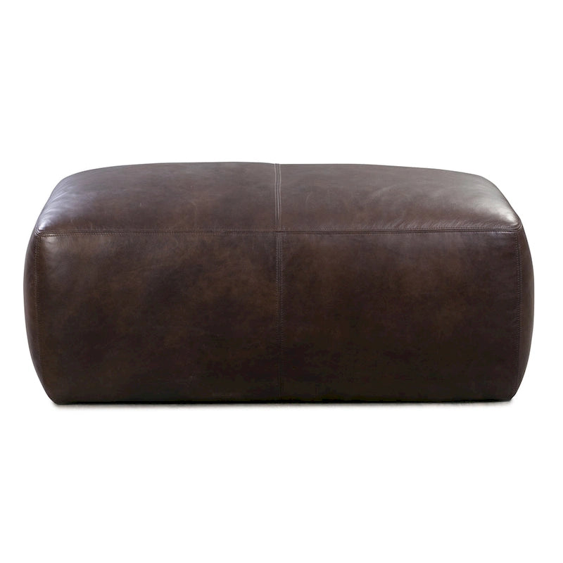Pouf ottoman en cuir pleine fleur italien