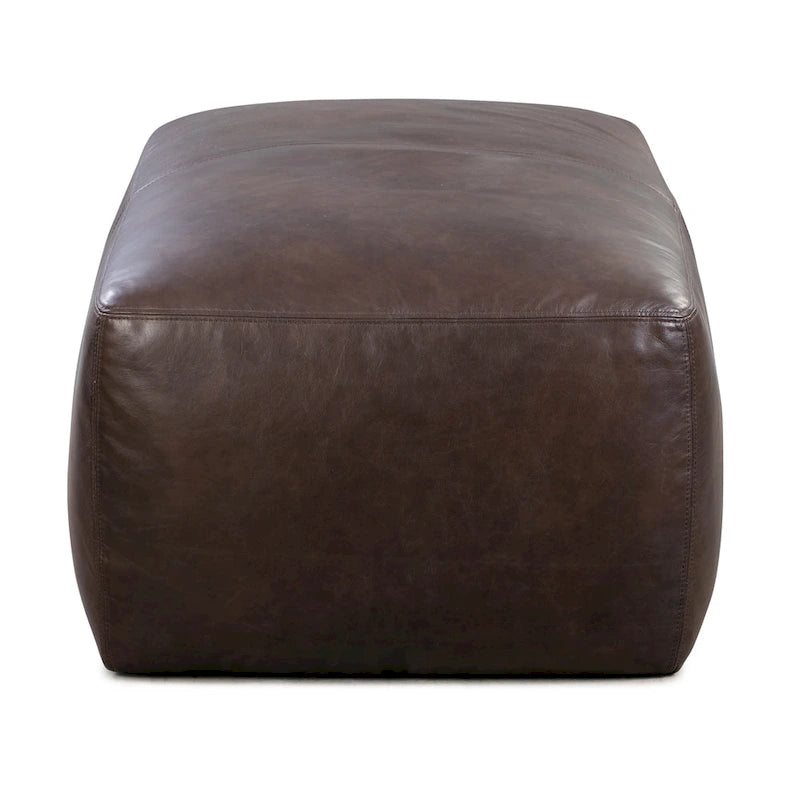 Pouf ottoman en cuir pleine fleur italien