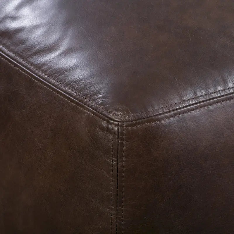 Pouf ottoman en cuir pleine fleur italien