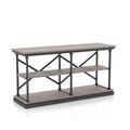 Console de table de 59 po en acier de style transitionnel avec 2 étagères