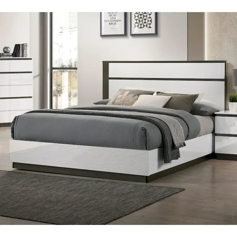Conjira Contemporary White Wood Platform Bed by 