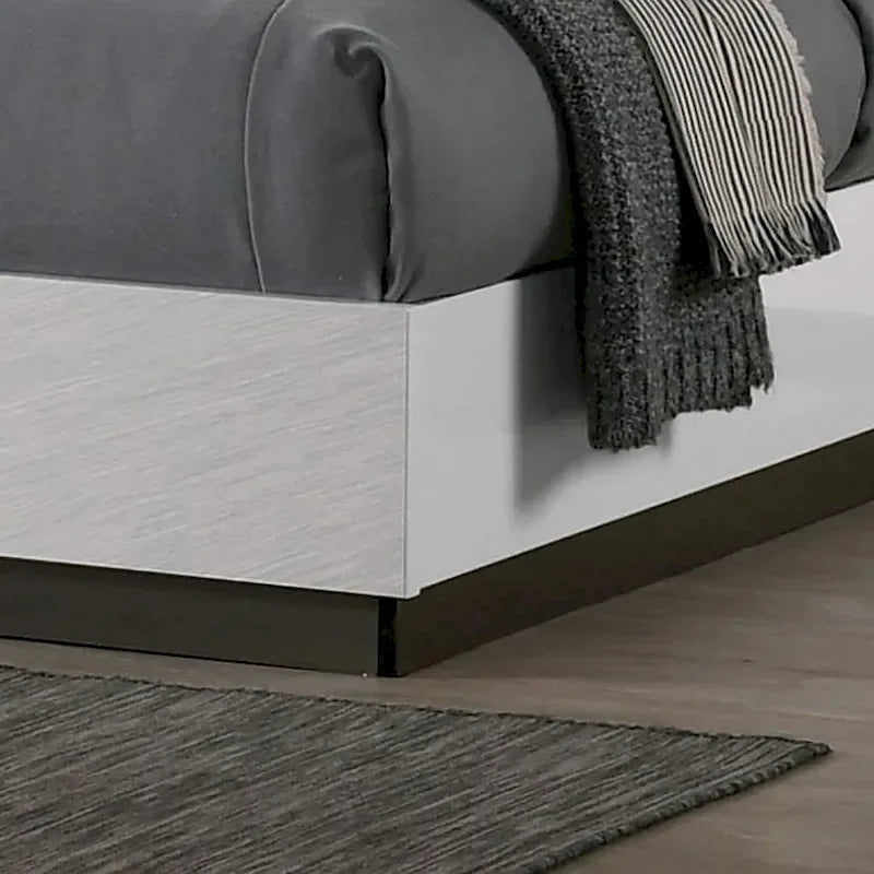Lit plateforme contemporain en bois blanc