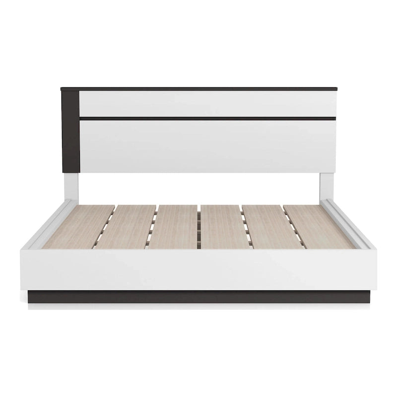 Lit plateforme contemporain en bois blanc