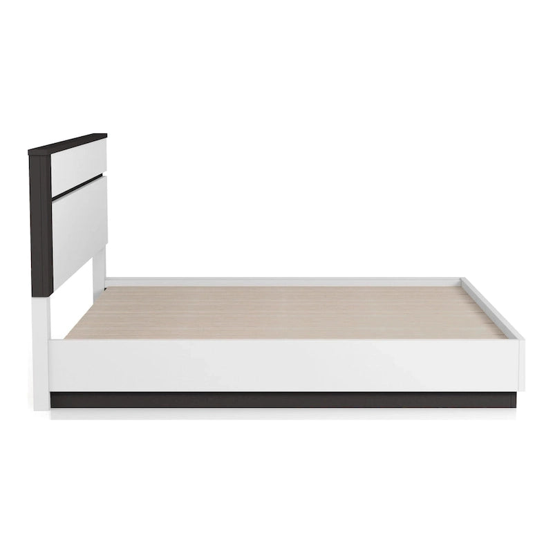 Lit plateforme contemporain en bois blanc