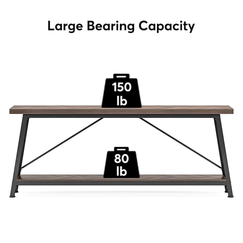 Table de canapé extra longue de 180 cm, console d'entrée industrielle