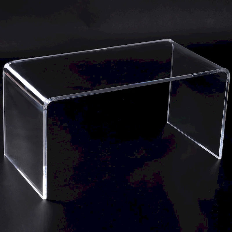 Table basse cascade rectangulaire tout acrylique de 32 de long et de 20 mm d'épaisseur, transparente