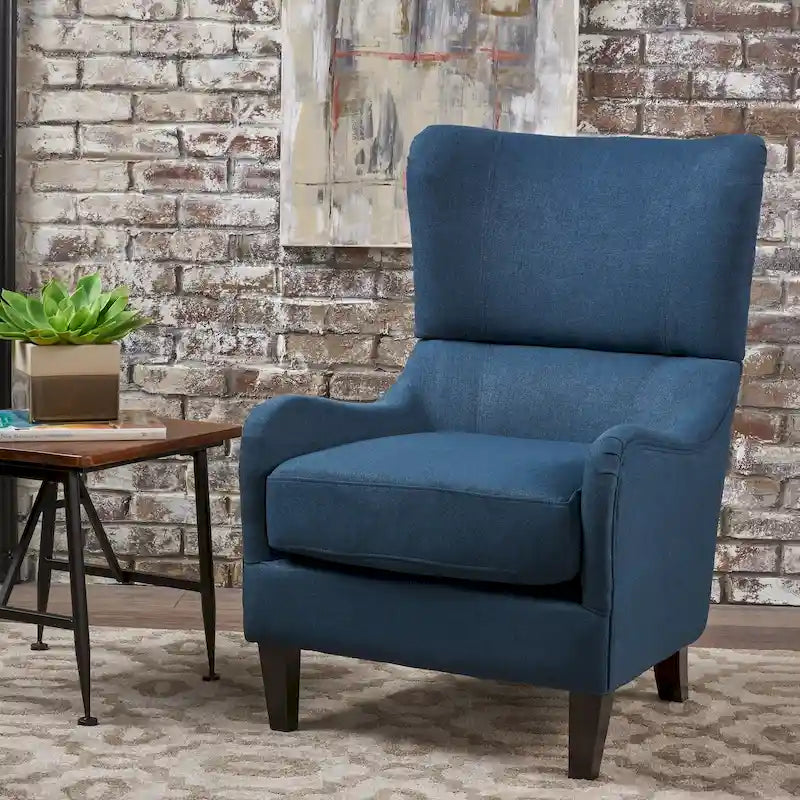 Fauteuil club contemporain en tissu à dossier haut