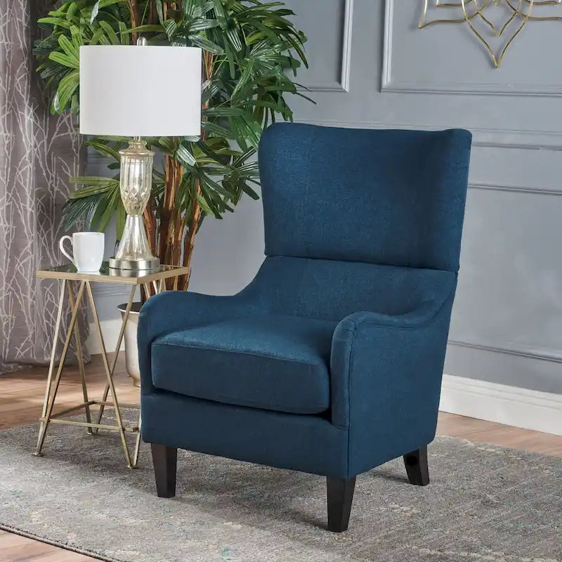 Quentin Contemporary Wingback Fabric Club Chair by 