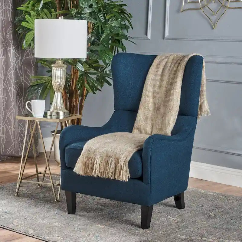 Fauteuil club contemporain en tissu à dossier haut