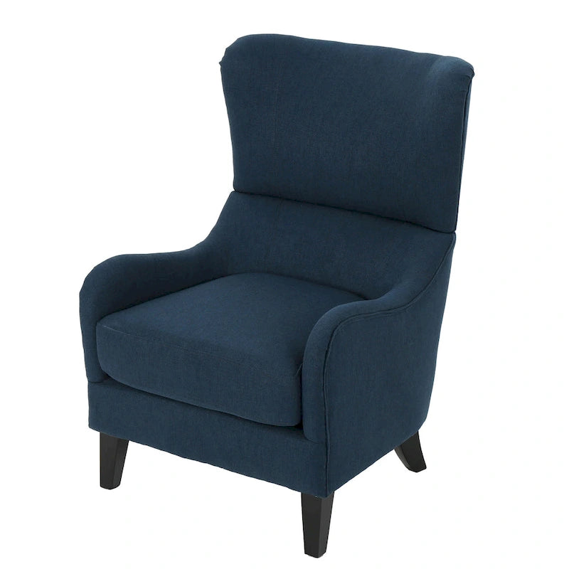 Fauteuil club contemporain en tissu à dossier haut