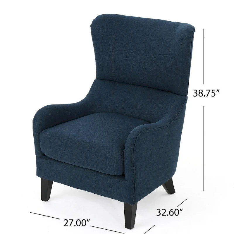 Fauteuil club contemporain en tissu à dossier haut