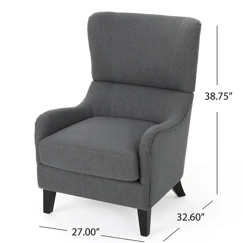 Fauteuil club contemporain en tissu à dossier haut