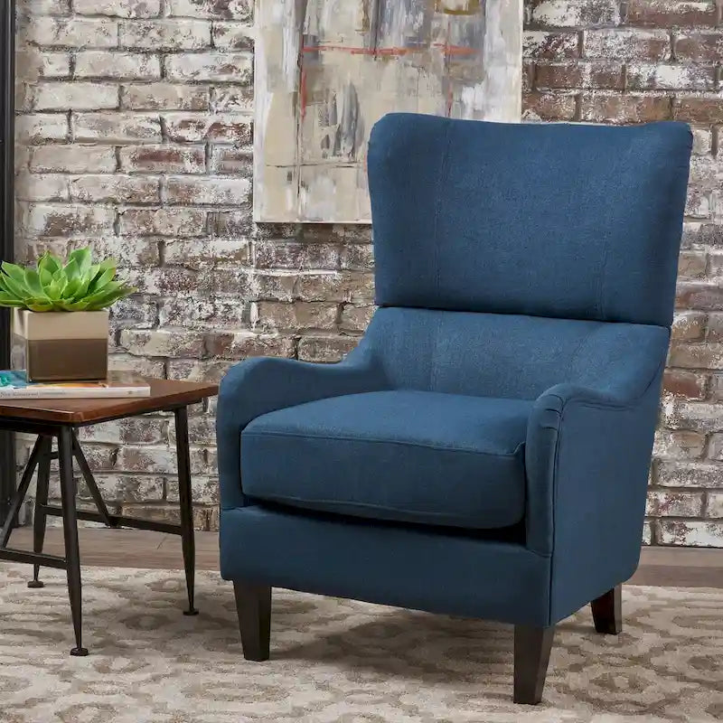 Fauteuil club contemporain en tissu à dossier haut