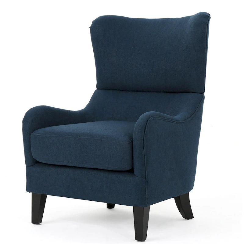 Fauteuil club contemporain en tissu à dossier haut