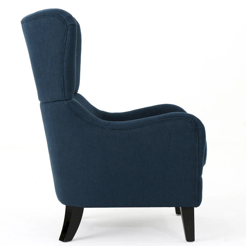 Fauteuil club contemporain en tissu à dossier haut