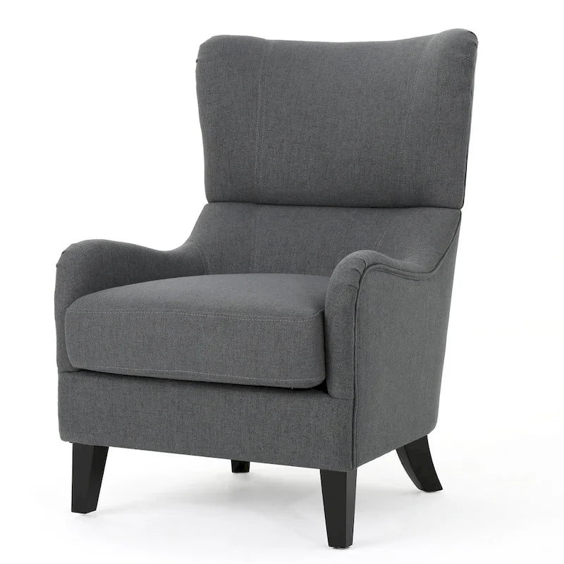 Fauteuil club contemporain en tissu à dossier haut